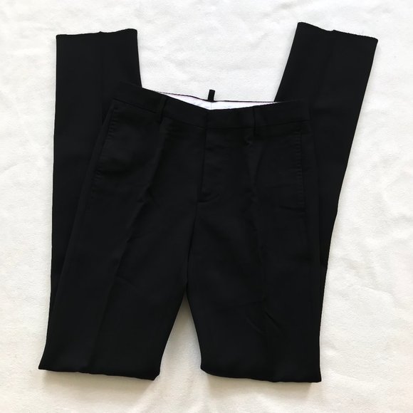 Dsquared2 Dsquared black wool trouser suit pants pink lining tapered skinny 40 - Picture 9 of 13